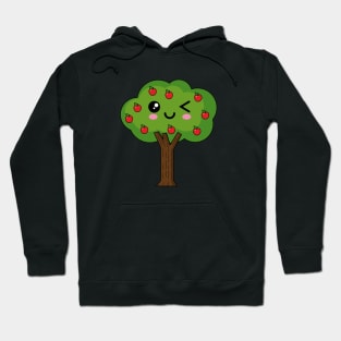 Kawaii Happy Winking Apple Tree Hoodie